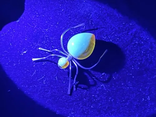 VINTAGE GOLD TONE GENUINE BALTIC AMBER SPIDER PIN