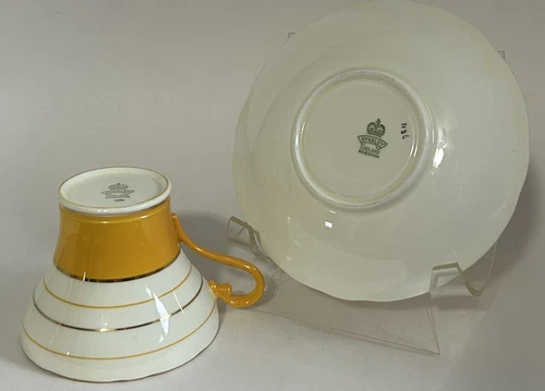 Aynsley Tea Cup & Saucer Yellow Corset Style - photo 5