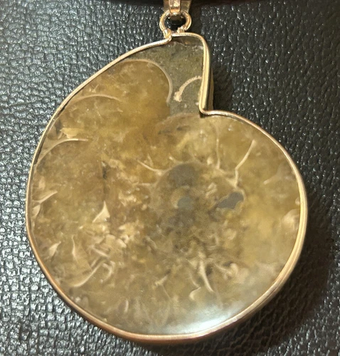 BEAUTIFUL LARGE NATURAL AMMOLITE FOSSIL PENDANT - photo 4
