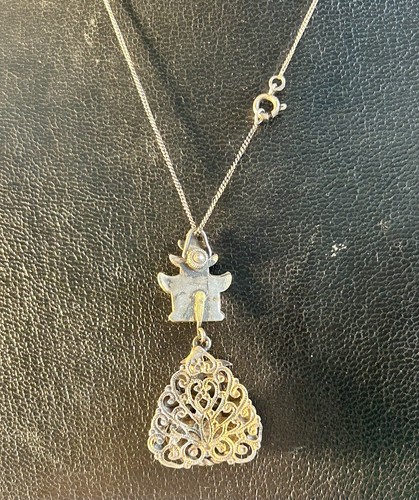 NEIGER BROTHERS ART DECO PEKING GLASS PENDANT NECKLACE - photo 4