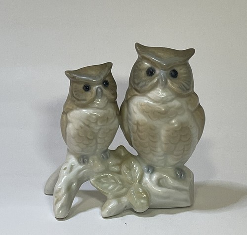 Gorgeous Vintage Otagiri Owls on Branch Figurine Made In Japan