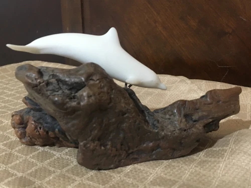 John Perry Dolphin On Burl Wood Sculpture - photo 2