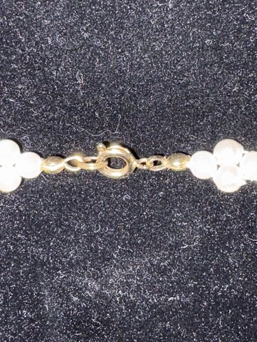 Vintage 19” Faux Pearl Necktie Necklace Asymmetrical Classic Ivo - photo 4