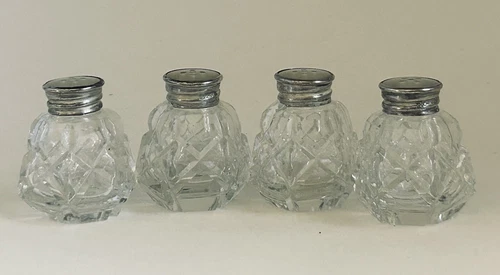 Vintage SHAKERS SET OF 4 Sterling Silver Mother of Pearl - photo 2