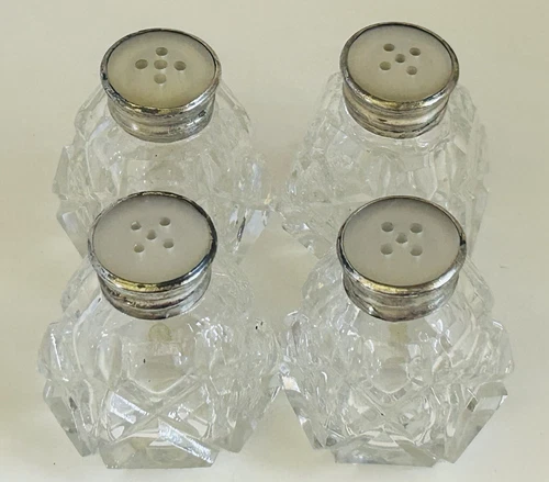 Vintage SHAKERS SET OF 4 Sterling Silver Mother of Pearl - photo 4