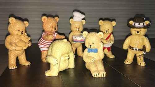 Vintage Adorable Hand Painted Bone China Bear - Lot Of 7 - photo 2