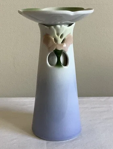 Bing And Grondahl Porcelain Vase With Candlestick Holder