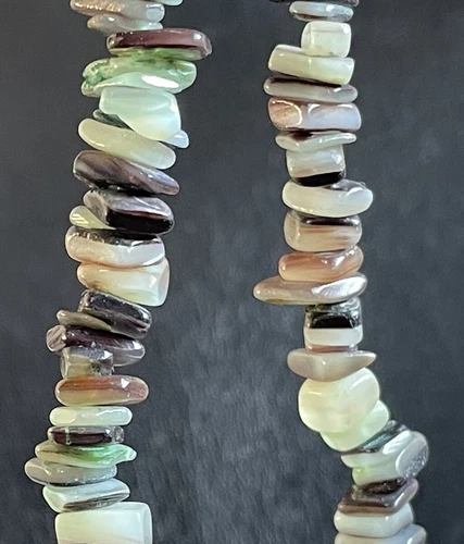 Abalone Shell Necklace Green Chip Beads Beach Ocean MOP - photo 5