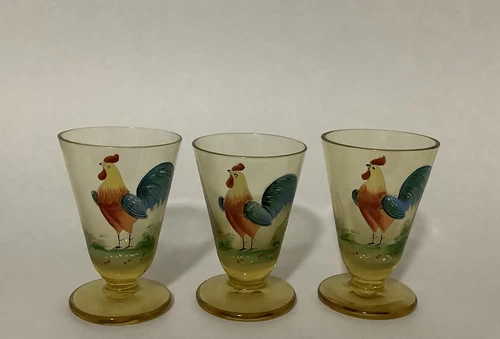 Vintage Hand Painted Bohemian Czech Glass - Set Of 3 - photo 2