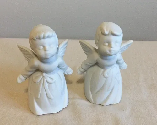 Vintage Japan Angel Figurines - Boy And Girl Set