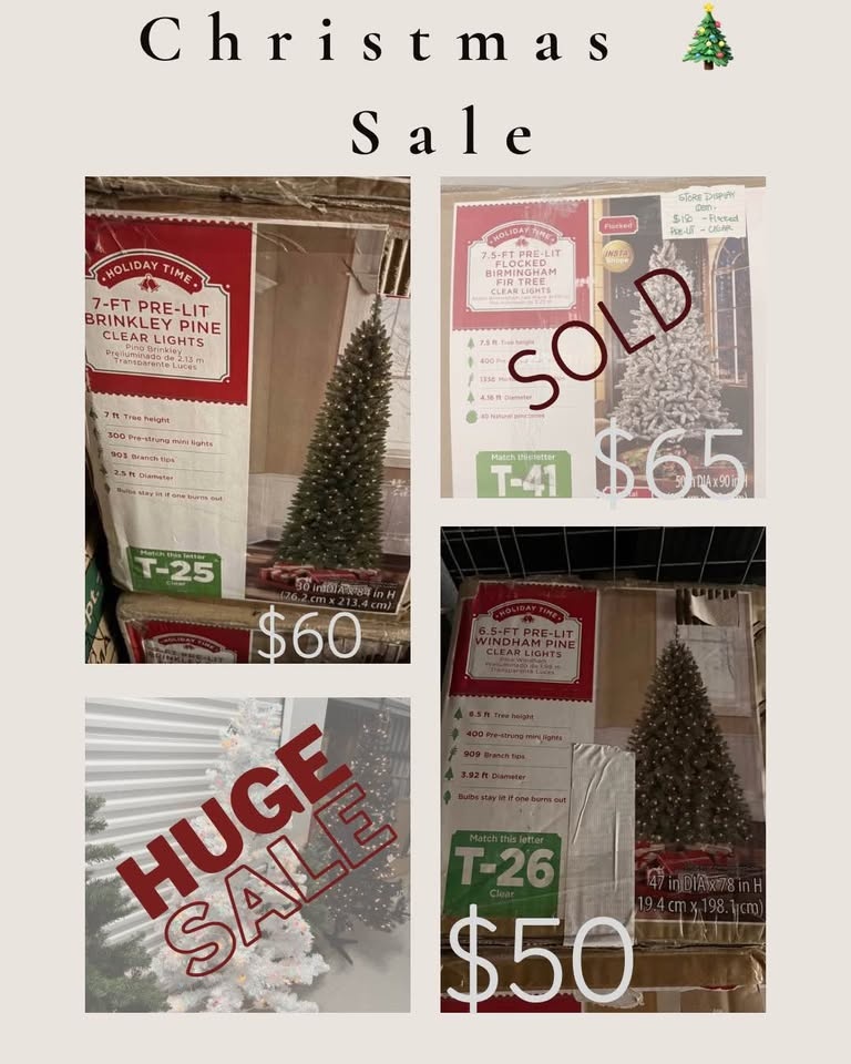 Huge Christmas Sale – Brand New Pre-Lit Trees