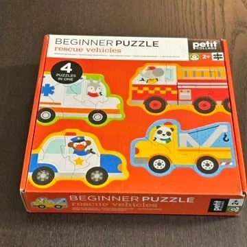 Petit Collage Beginner Puzzle - Rescue Vehicles (4 Puzzles)
