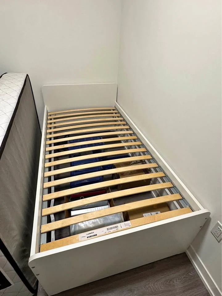 IKEA SLÄKT Bed frame with slatted bed base (Twin/White)