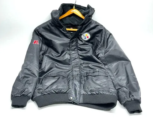 NFL Steelers Black Hooded Jacket - Men's XL