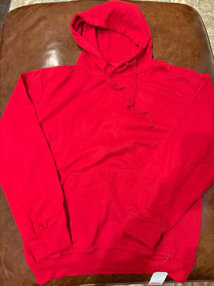 Red fleece hoody adult size small BNWT
