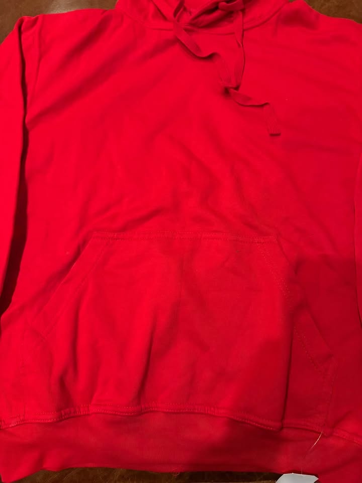 Red fleece hoody adult size small BNWT - photo 2