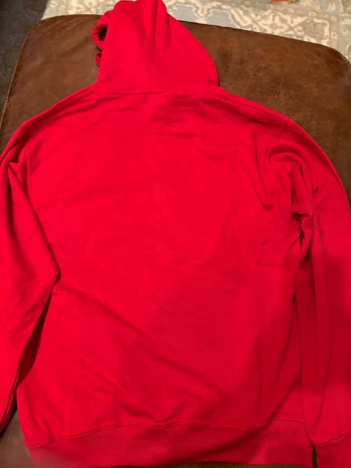 Red fleece hoody adult size small BNWT - photo 3