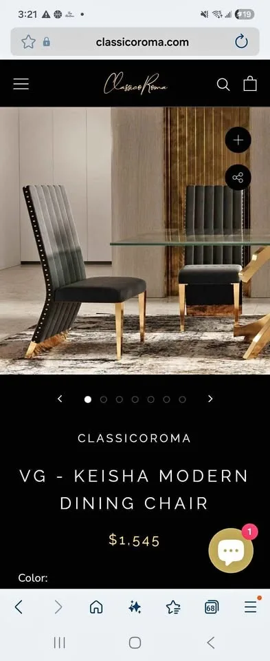 Elegant velvet dining chairs