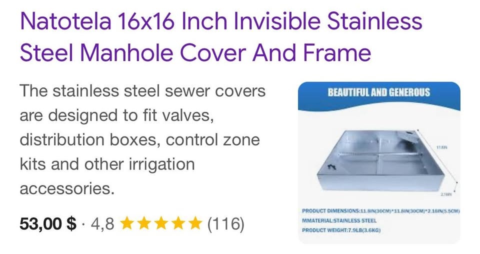 Brand new Natotela 16x16in Manhole Cover and Frame - photo 3