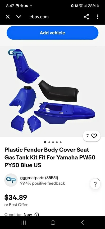 New plastic fender body cover seat Kit fit for Yamaha
