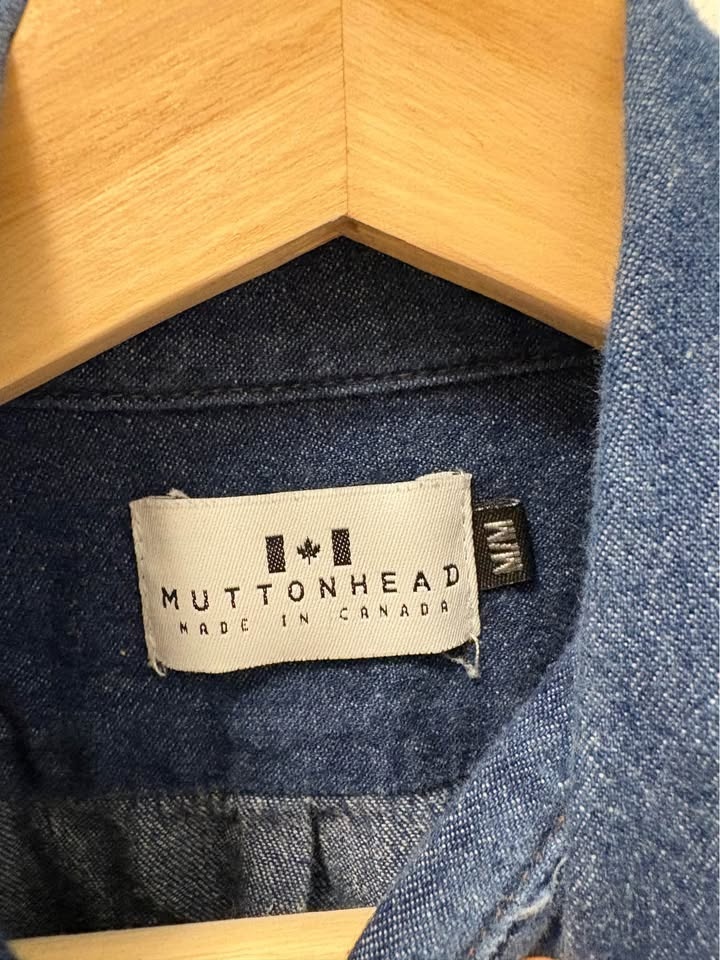 Muttonhead Unisex Size Medium Denim Button Up - photo 3