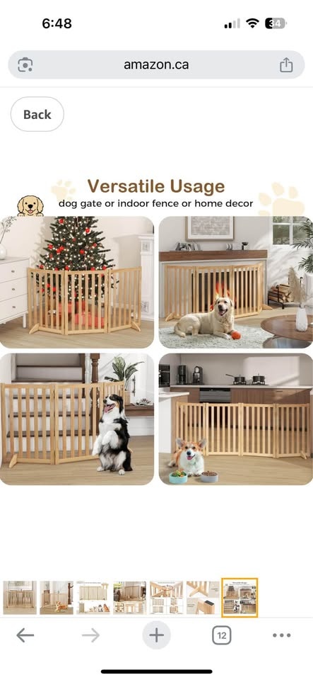 Brand new 36” Height Tall Freestanding Pet Gate, Baked Wood - photo 4