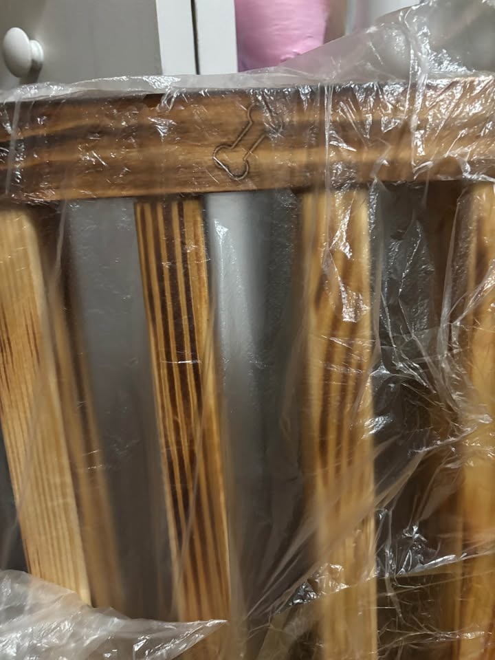 Brand new 36” Height Tall Freestanding Pet Gate, Baked Wood - photo 5