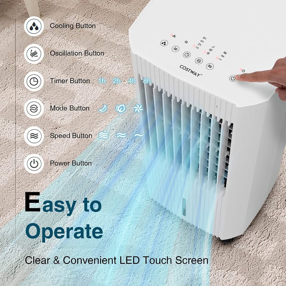 3-In-1 Evaporative Air Cooler w/ Humidifier & Fan