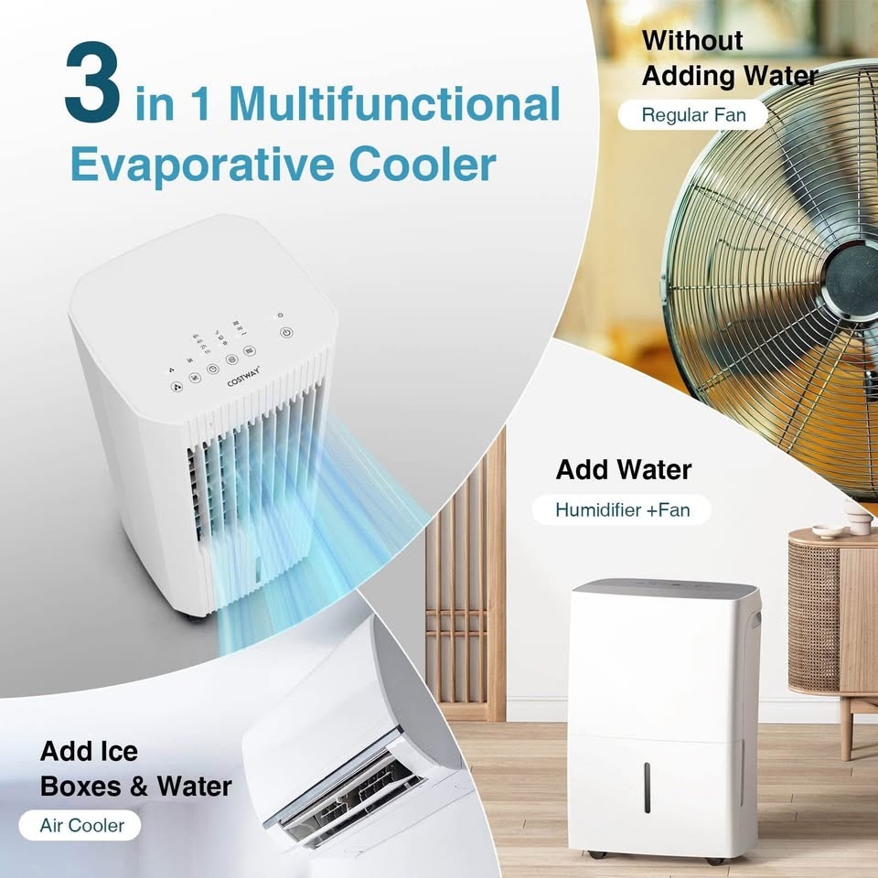 3-In-1 Evaporative Air Cooler w/ Humidifier & Fan - photo 2