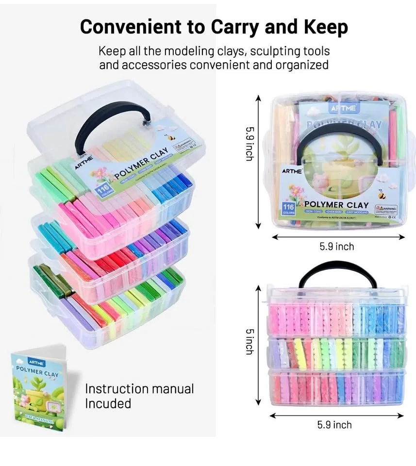 Brand new Polymer clay 116 colors Oven bake