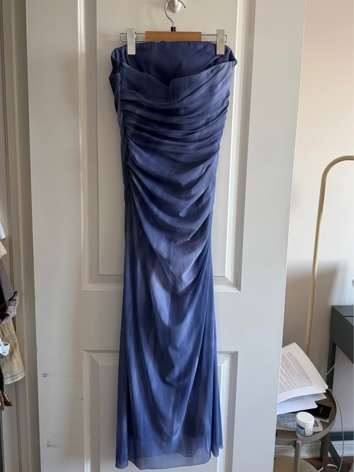 Zara blue ruched midi dress - photo 2