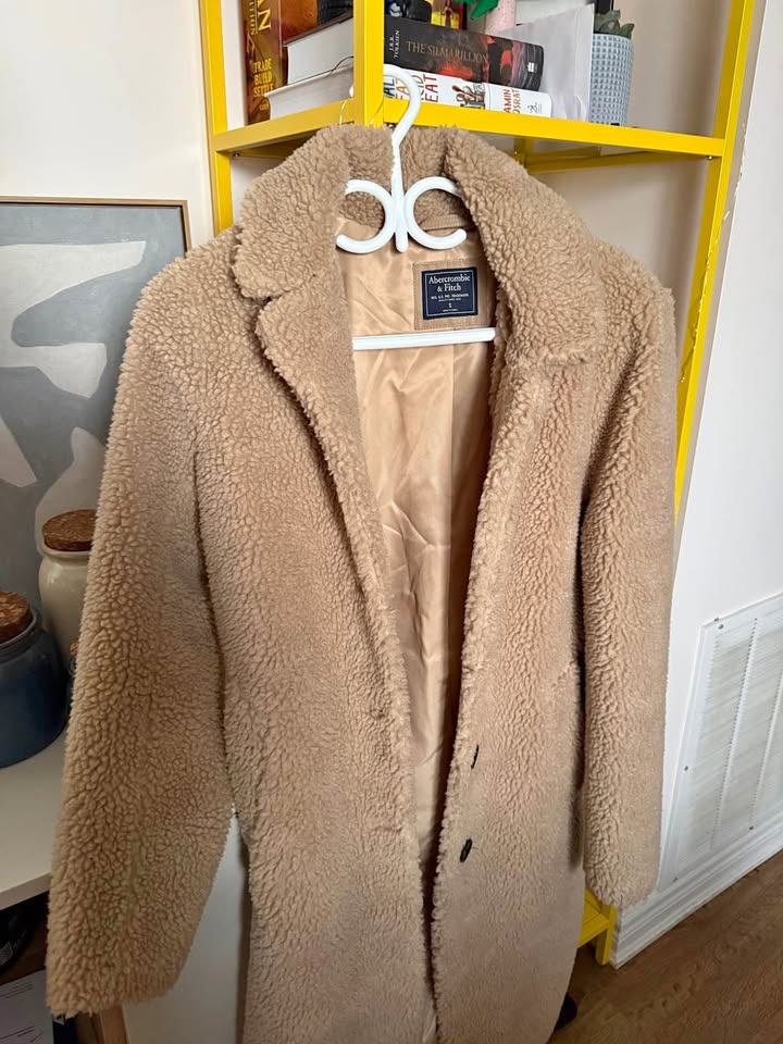 Abercrombie&fitch women’s teddy coat (size small)