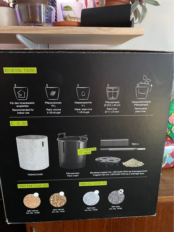 🌿 Brand New Lechuza Trendcover 32 Self-Watering Planter – Felt D - photo 4