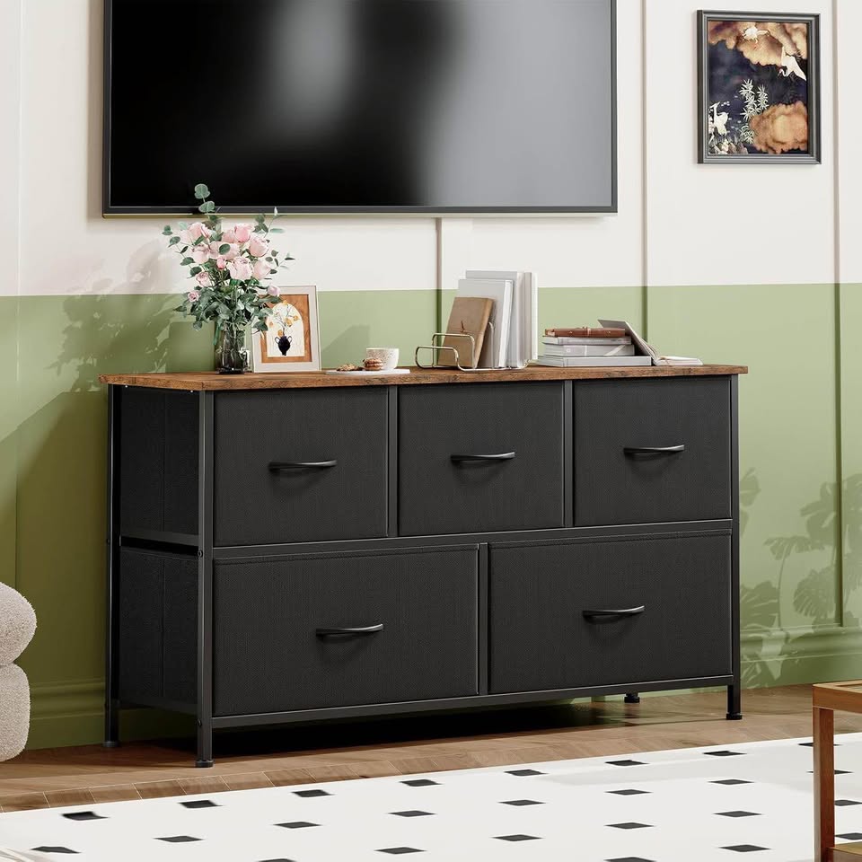 5-Drawer table – Rustic Brown/Black, Brand New! - photo 2