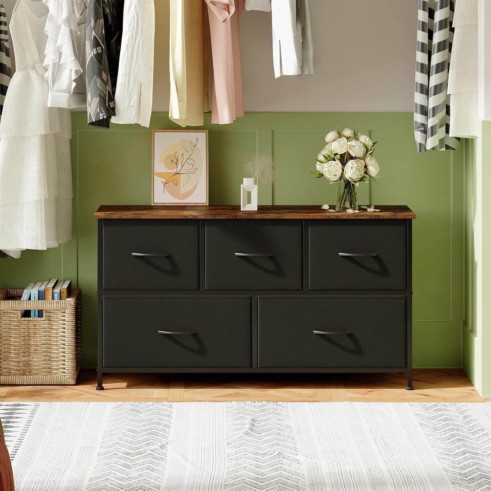 5-Drawer table – Rustic Brown/Black, Brand New! - photo 5
