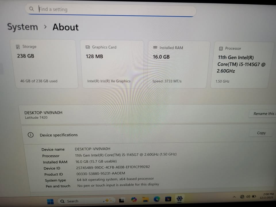 Laptop DELL Latitude 7420 - i5-11th - photo 4