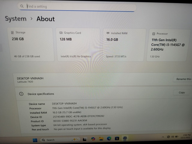 Laptop DELL Latitude 7420 - i5-11th - photo 5