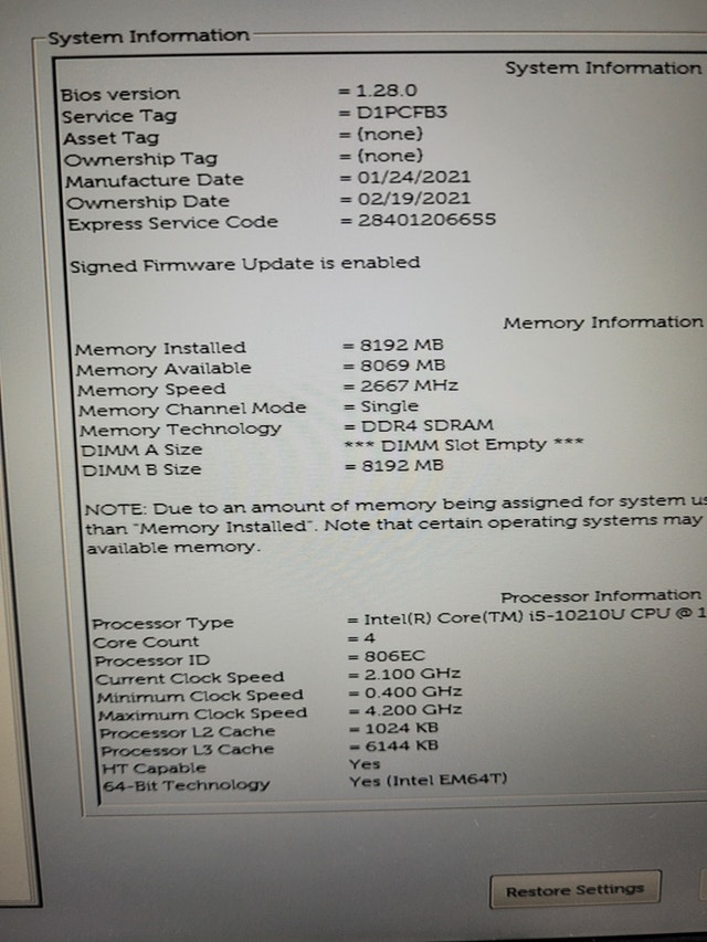 Laptop DELL Latitude 5410 - i5-10th - photo 5