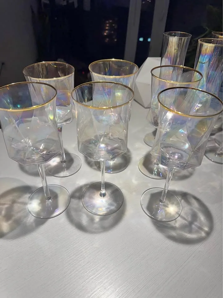 Iridescent Glassware Set – $75