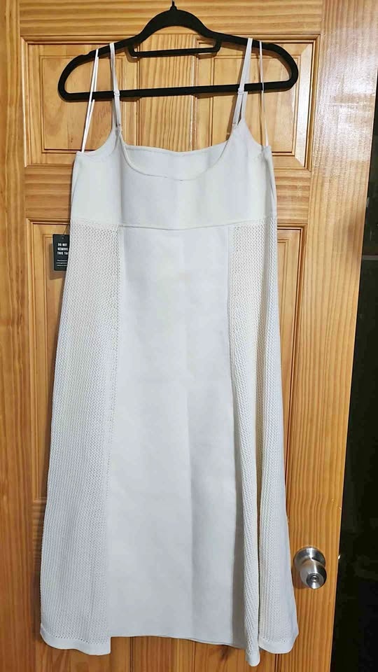White knitted A-line Dress