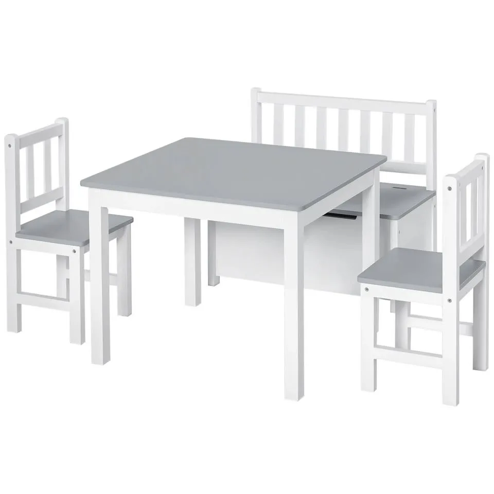 Kids 4-Piece Wood Table Chair image indicator(2)