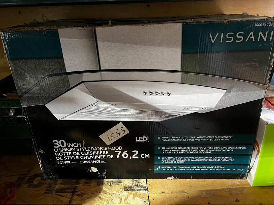 30” Chimney Style Range Hood
