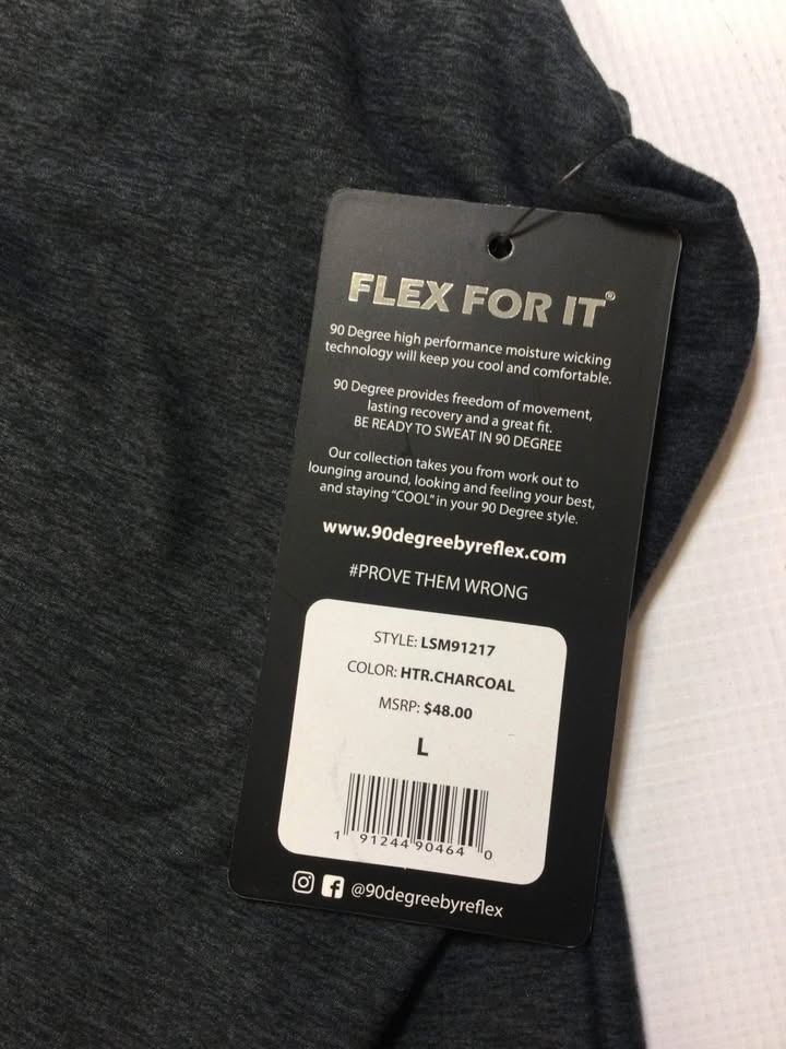 90 DEGREE BY REFLEX Heathered Raglan Hoodie, Sz L - photo 2