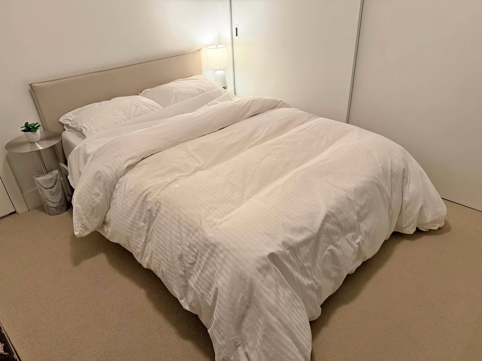 Full IKEA KLEPPSTAD Double Bed (+ Mattress + Bedding) Basically
