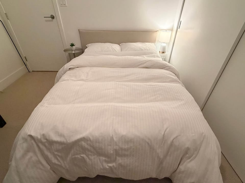 Full IKEA KLEPPSTAD Double Bed (+ Mattress + Bedding) Basically - photo 2