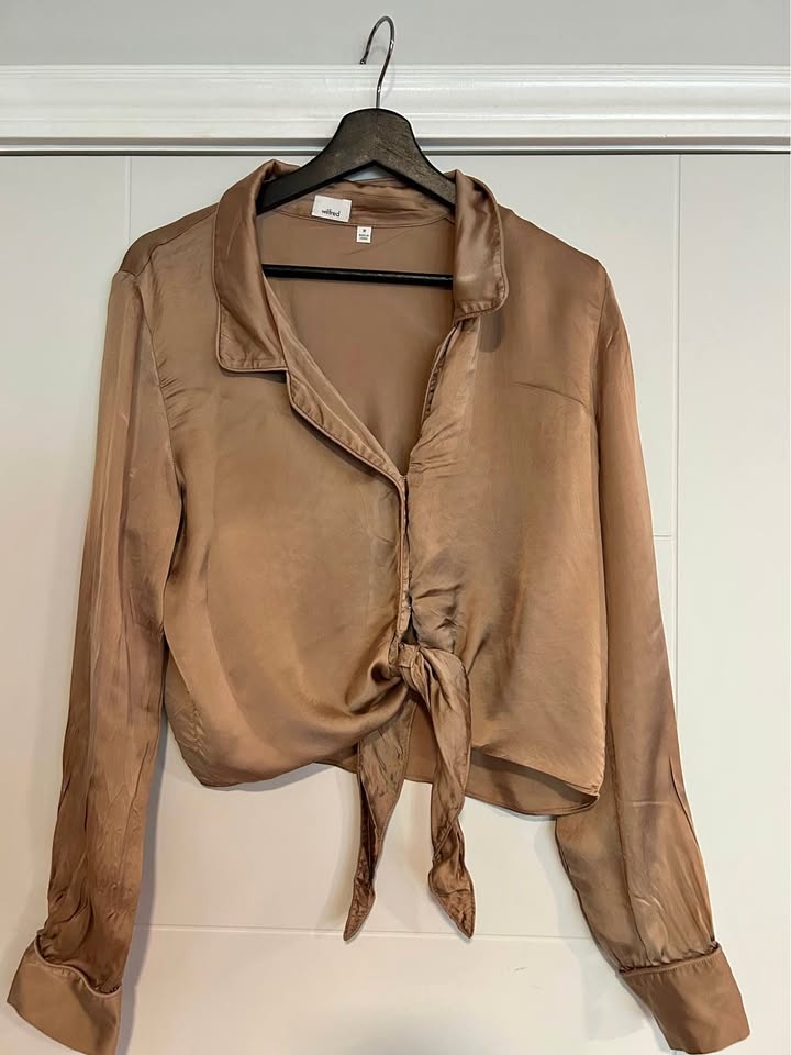 Aritzia Wilfred Pink Button Up Top - Size Medium