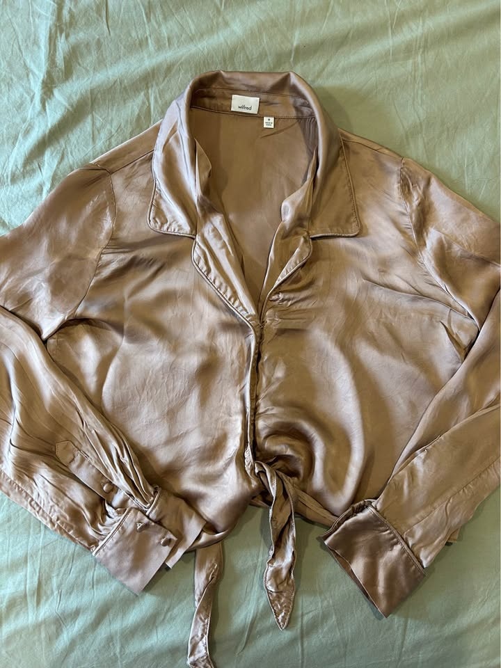 Aritzia Wilfred Pink Button Up Top - Size Medium - photo 3