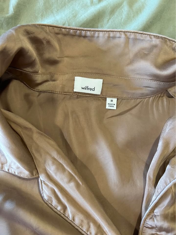 Aritzia Wilfred Pink Button Up Top - Size Medium - photo 4