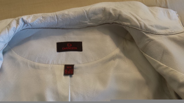 White Leather Spring Autumn Coat - photo 3