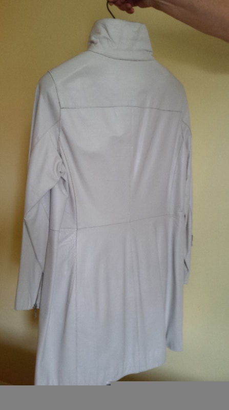 White Leather Spring Autumn Coat - photo 4